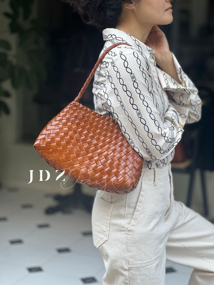 Sophia - Handmade Full Cowhide Leather Shoulder Bag with Single Strap