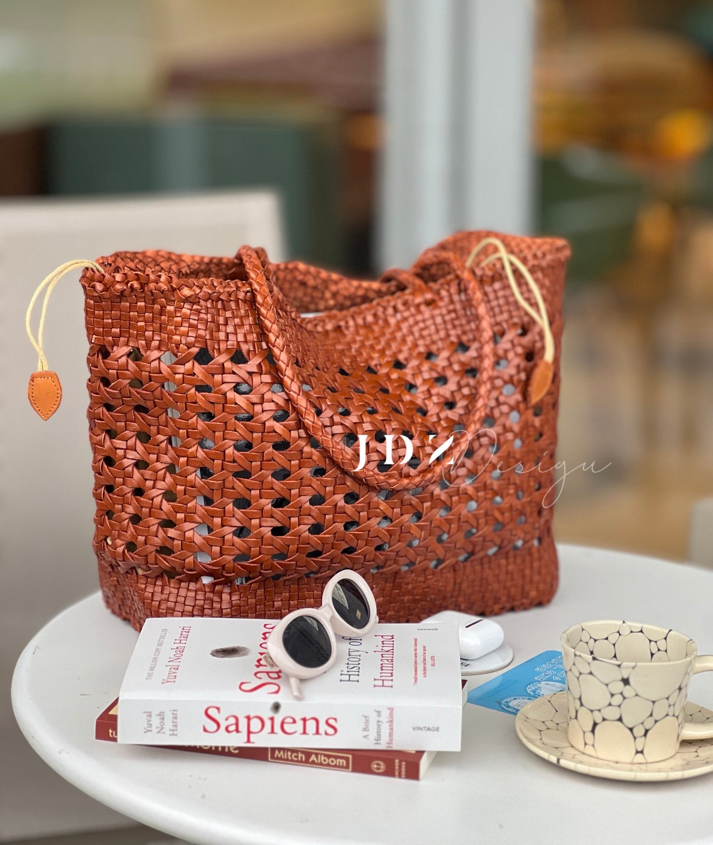 Alena - Handmade Full Cowhide Leather Shoulder Bag