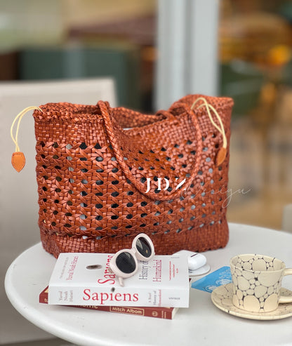 Alena - Handmade Full Cowhide Leather Shoulder Bag